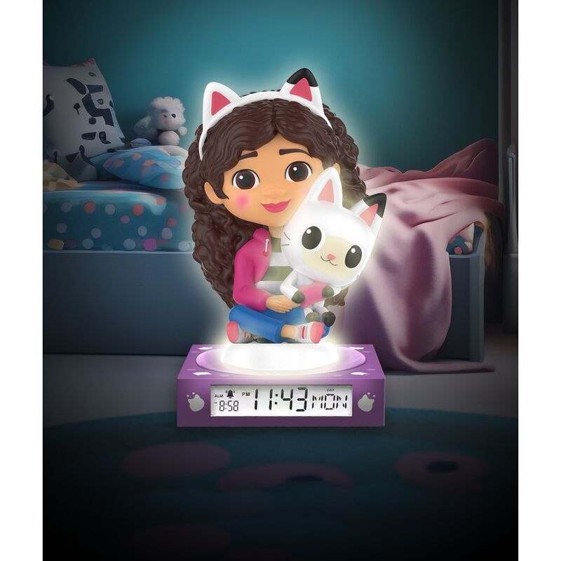 Imagen 3 - Lampara 3D Con Despertador La Casa De Muñecas De Gabby