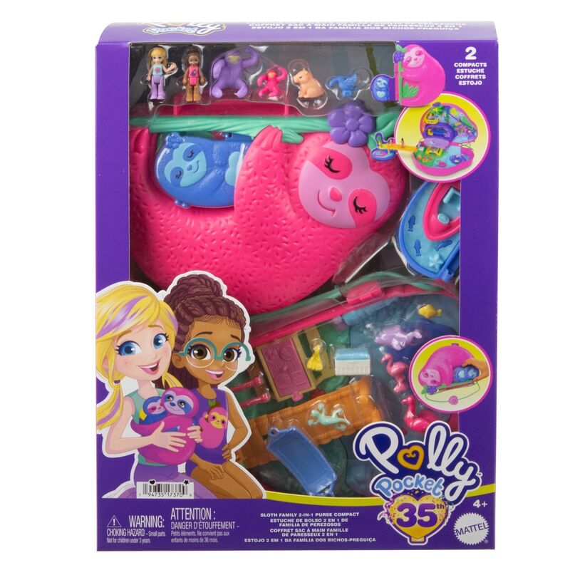 Imagen 1 - Cofre Familia De Perezosos 2 En 1 Polly Pocket