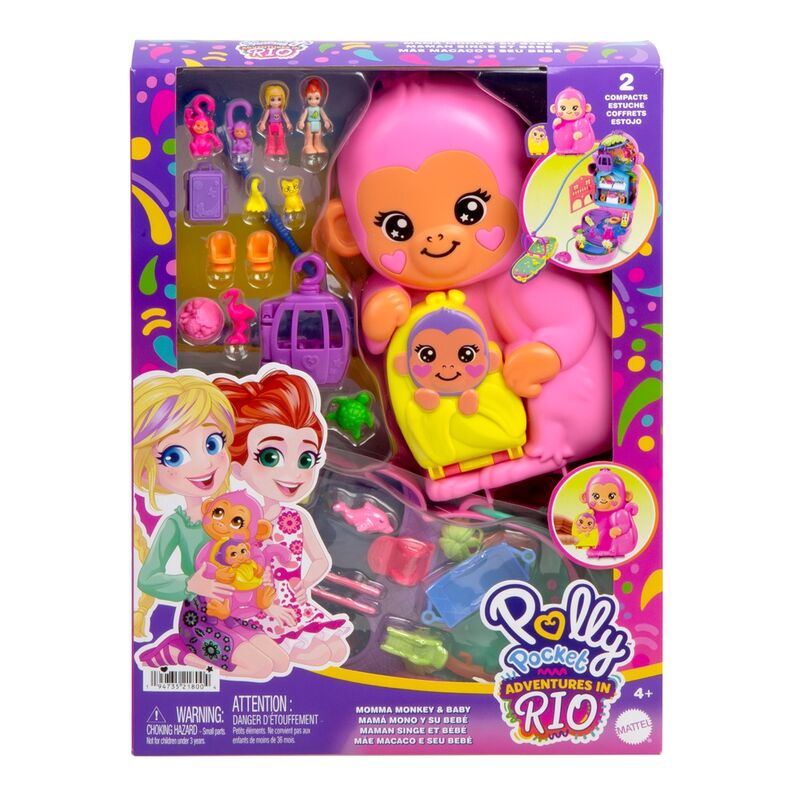 Imagen 1 - Cofre Bolso Mama Mono Y Bebe Polly Pocket