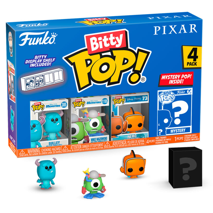 Imagen 2 de Blister 4 Figuras Bitty Pop Disney Pixar Monsters Inc