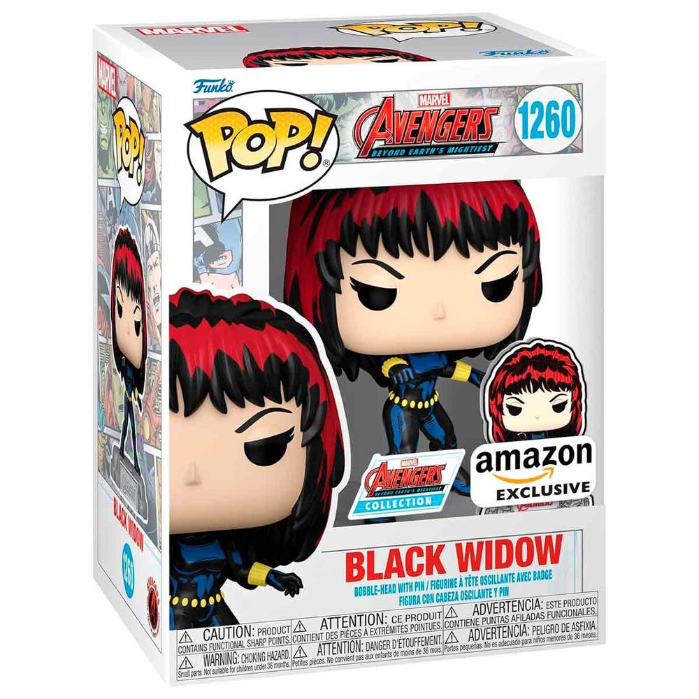 Imagen 1 de Figura Pop Marvel Avengers 60Th Anniversary Comic Black Widow With Pin Exclusive