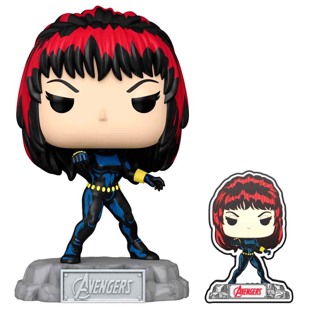 Imagen 2 de Figura Pop Marvel Avengers 60Th Anniversary Comic Black Widow With Pin Exclusive