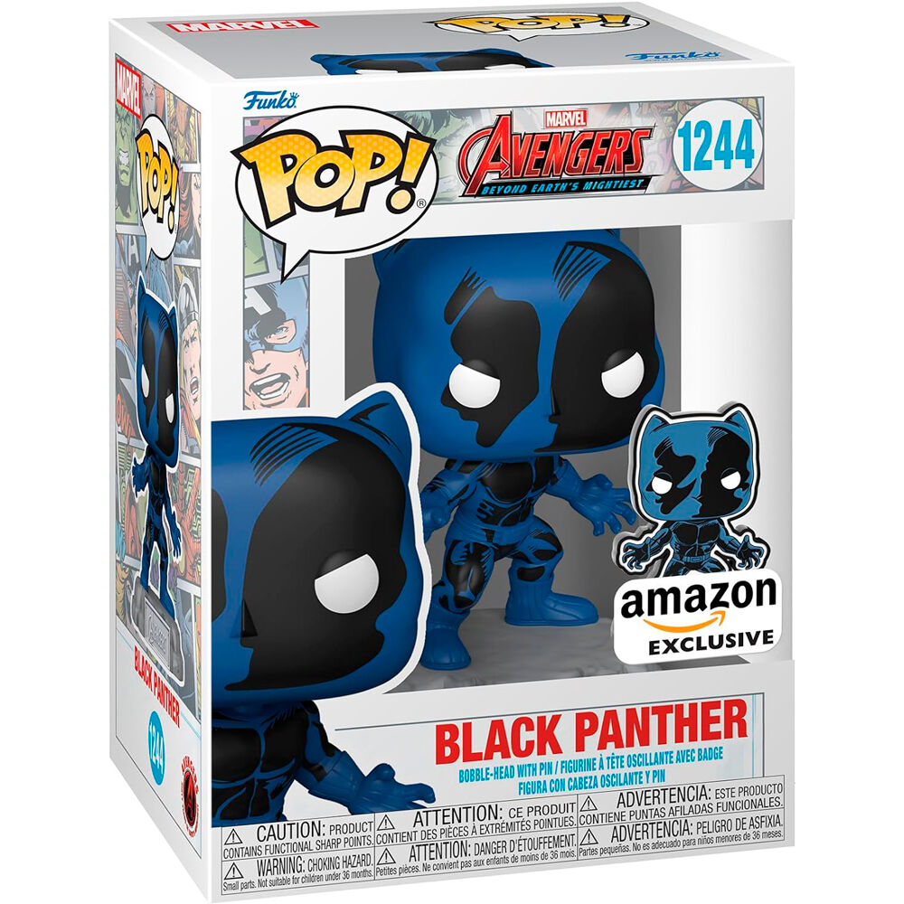 Imagen 2 de Figura Pop Marvel Avengers 60Th Anniversary Comic Black Panther With Pin Exclusive