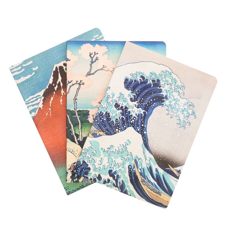 Imagen 1 de Set 3 Cuadernos A5 La Gran Ola De Kanagawa Hokusai