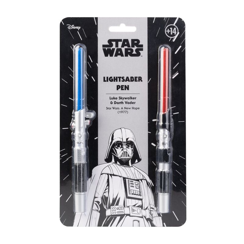 Imagen 1 de Set 2 Boligrafos Sable Laser Star Wars Luz