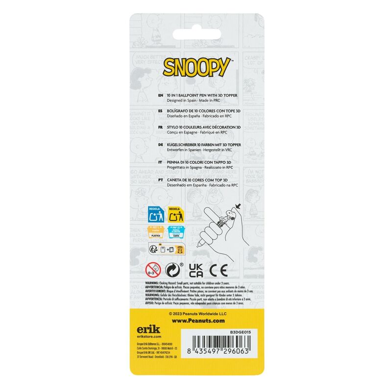 Imagen 2 - Boligrafo 3D 10 Colores Lazy Days Snoopy