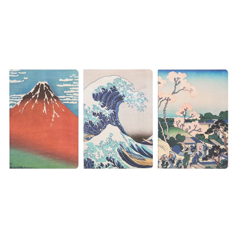 Imagen 2 de Set 3 Cuadernos A5 La Gran Ola De Kanagawa Hokusai