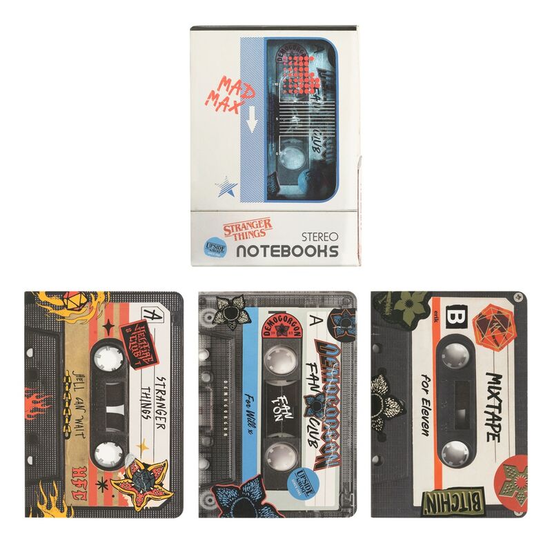 Imagen de Set 3 Cuadernos A6 Walkman Stranger Things parte de nuestra colección en Espadas y más, sitio oficial.