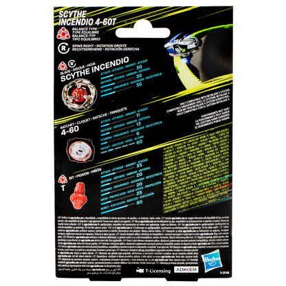Imagen de Juego Scythe Incendio 4-60T Beybladex parte de nuestra colección en Espadas y más, sitio oficial.