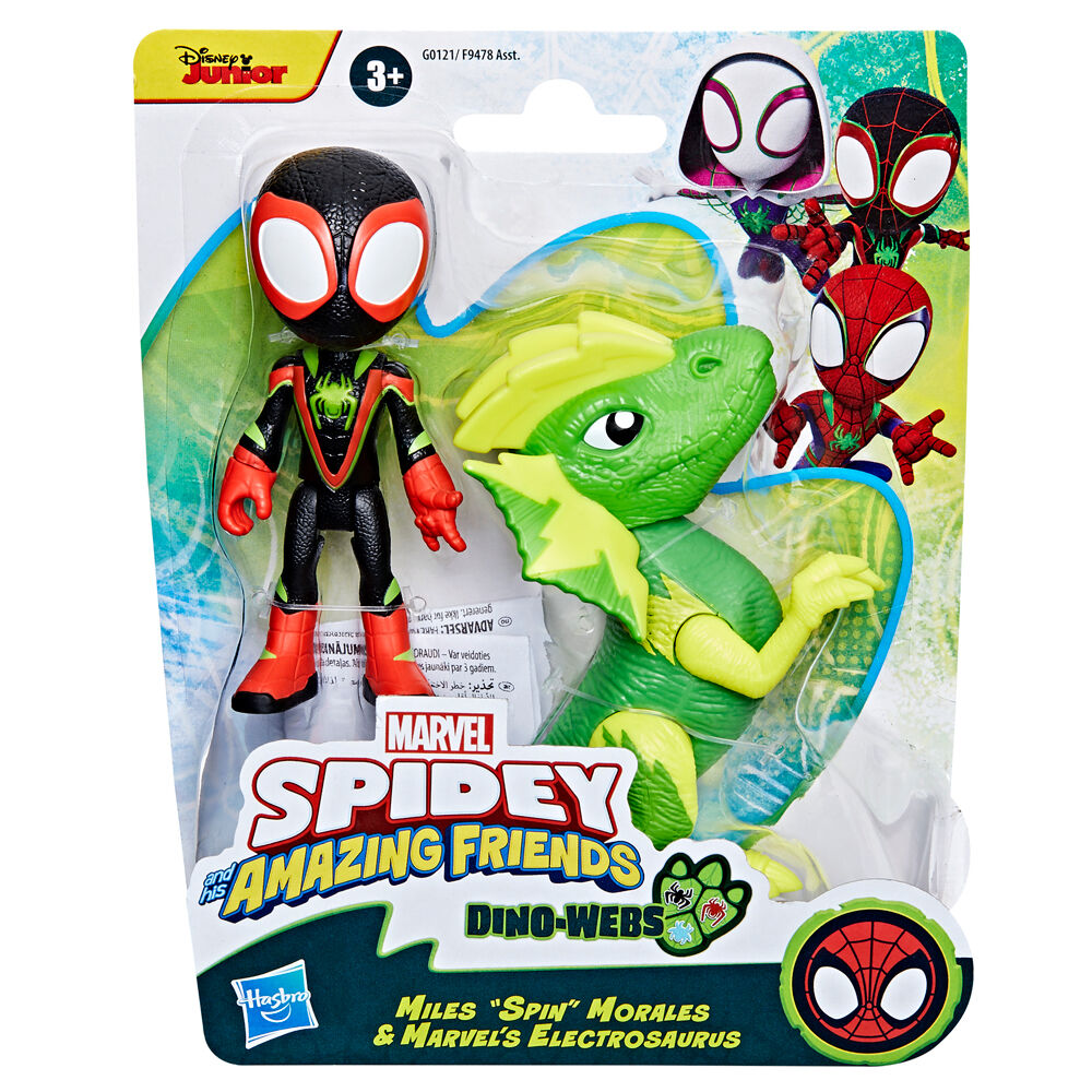Imagen 1 - Figura Miles Spin Morales & Marvels Electrosaurus Spidey And His Amazing Friends Marvel
