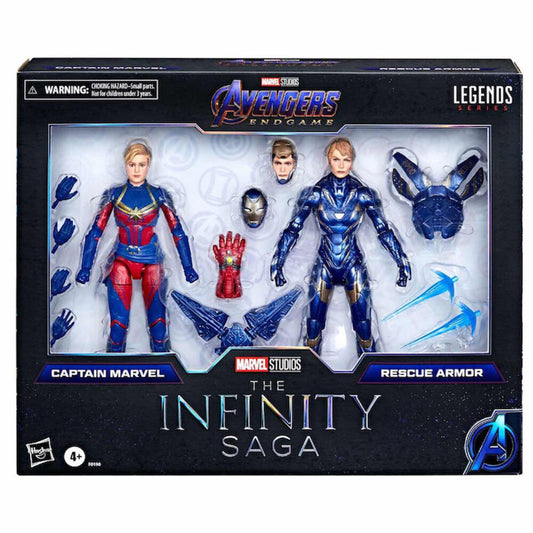 Imagen 1 de Blister 2 Figuras Captain Marvel & Rescue Armor The Infinity Saga Endgame Los Vengadores Avengers Marvel 15Cm