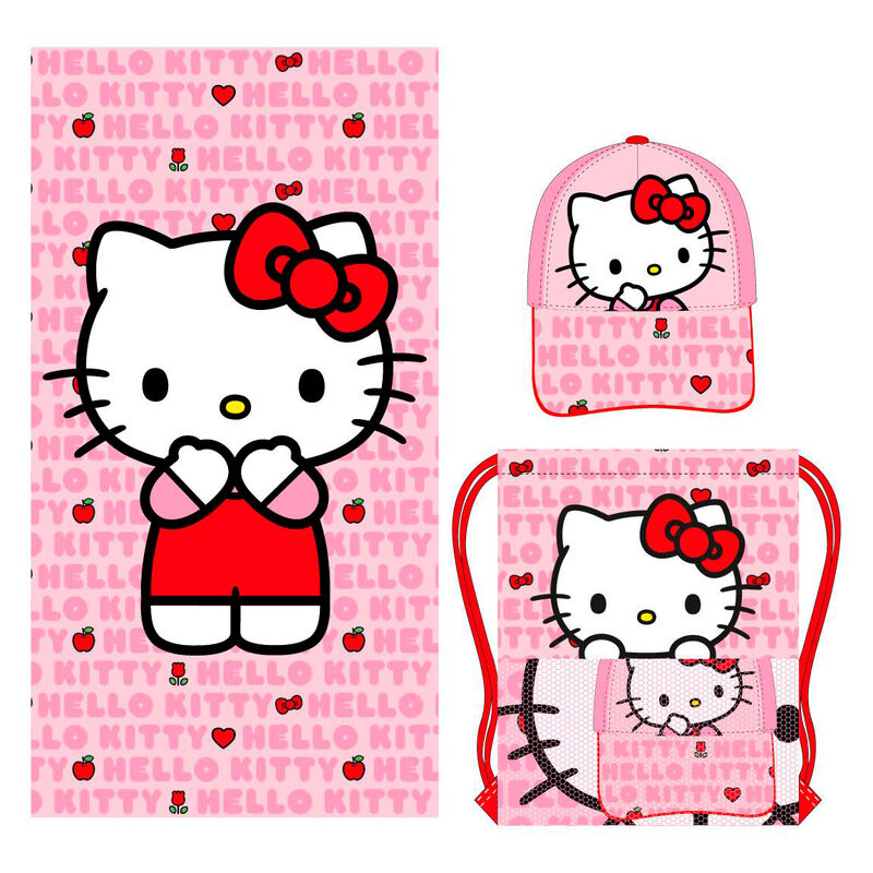 Imagen 1 - Set Toalla + Saco + Gorra Hello Kitty
