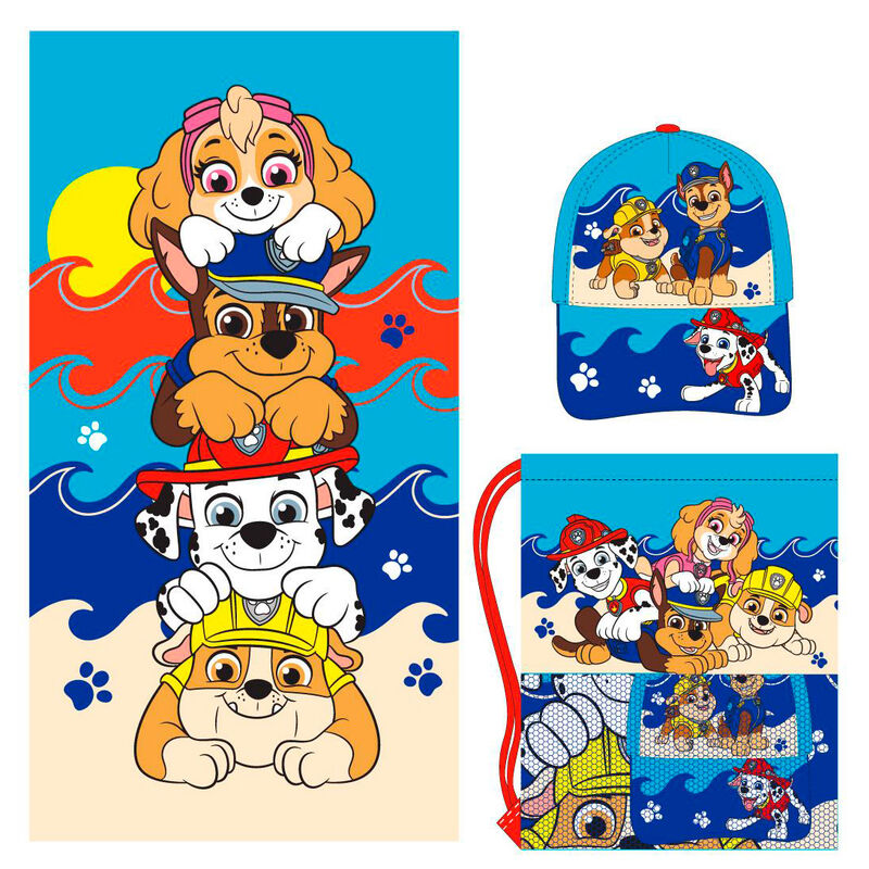 Imagen 1 de Set Toalla + Saco + Gorra Patrulla Canina Paw Patrol