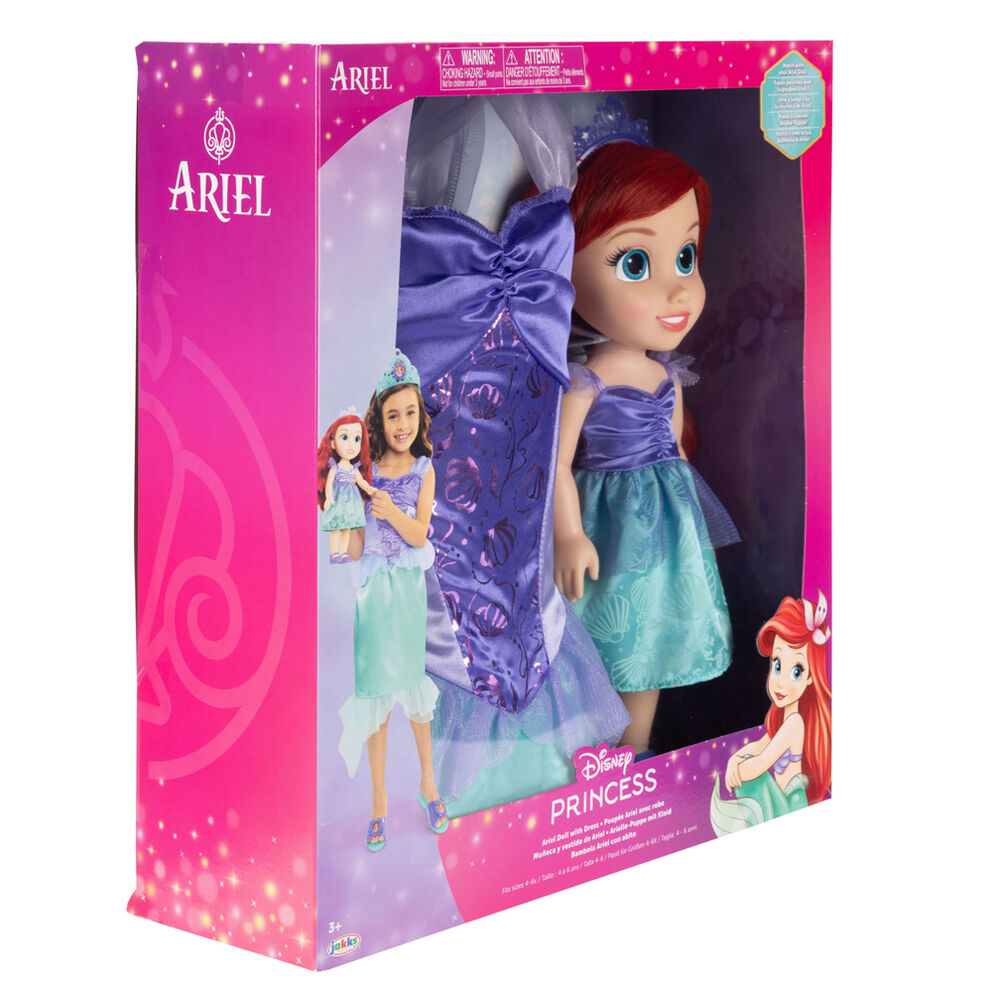 Imagen 5 de Muñeca Ariel + Disfraz La Sirenita Disney 38Cm