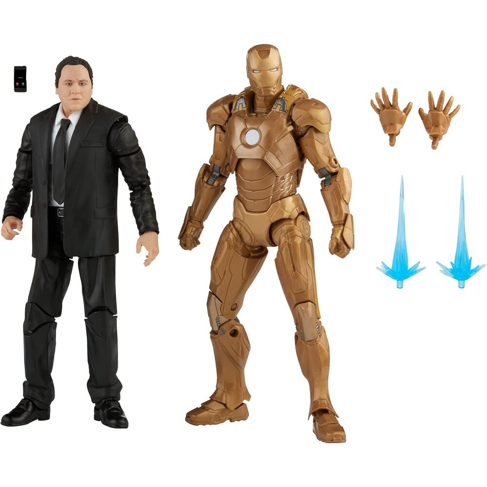 Imagen 2 de Set 2 Figuras Happy Hogan And Iron Man Mark Xxi Iron Man 3 The Infinity Saga Marvel 15Cm