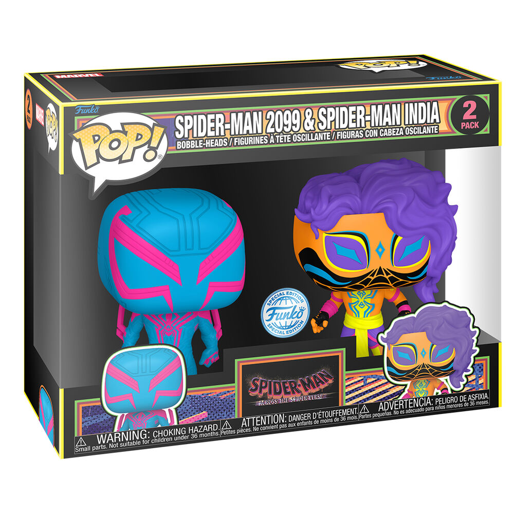 Imagen 1 de Blister 2 Figuras Pop Spider-Man - Spider-Man 2099 & Spider-Man India Exclusive