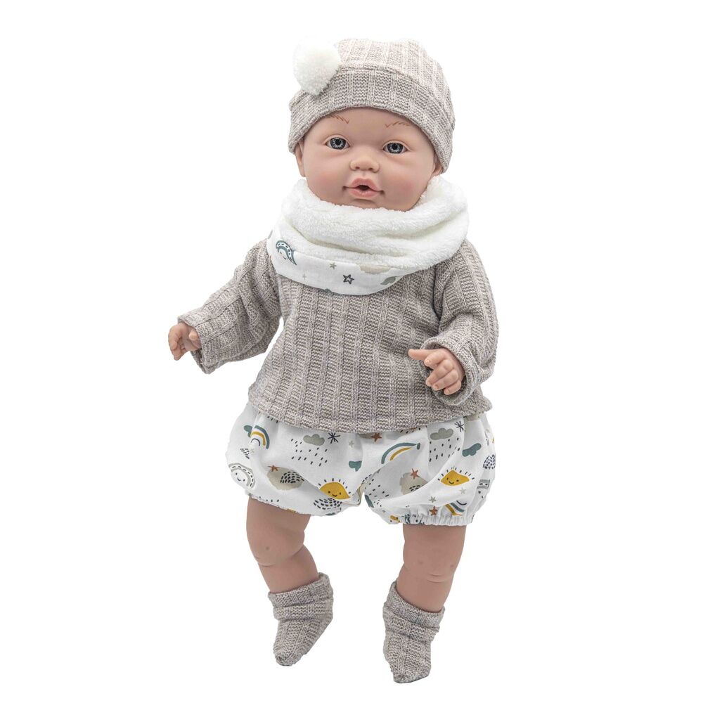 Imagen 1 - Muñeca Bebe Reborn Daniela Lloron Bufanda Gris