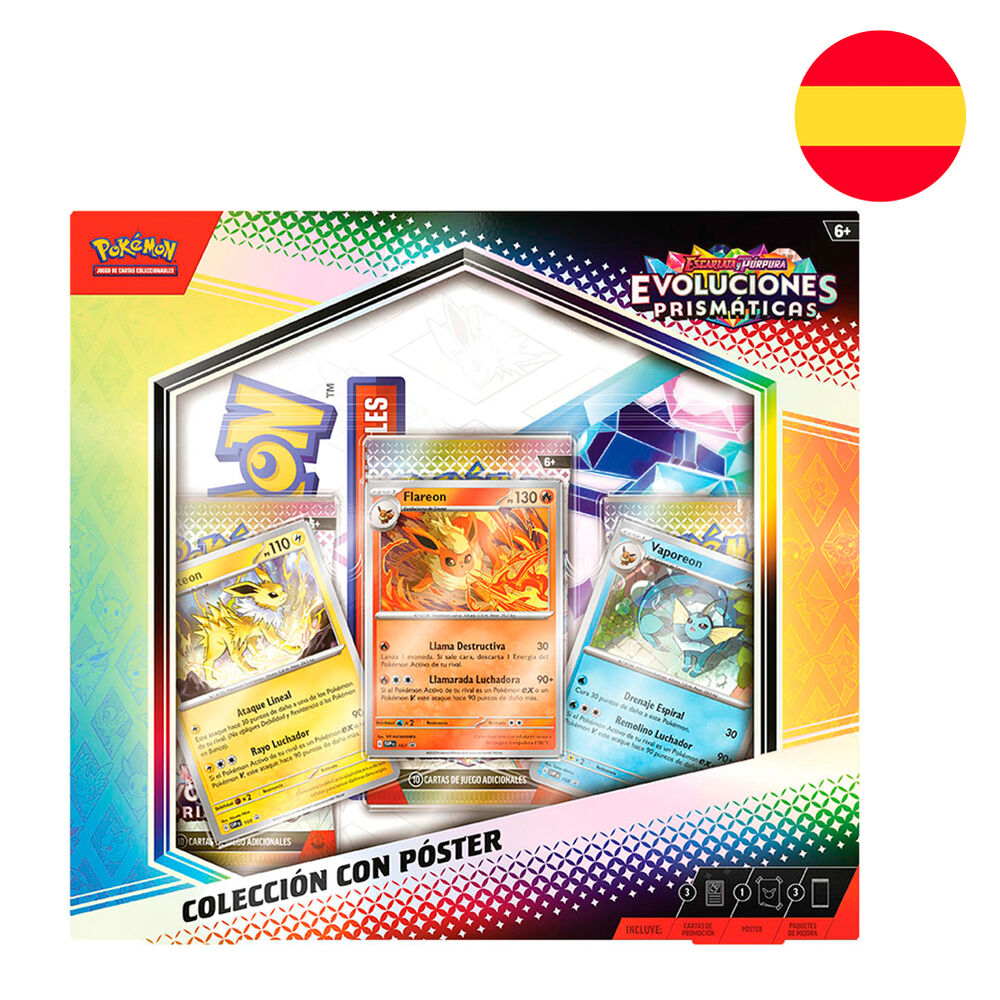 Imagen 1 - Blister Juego Cartas Coleccionables Poster Collection Evoluciones Prismaticas Pokemon Español