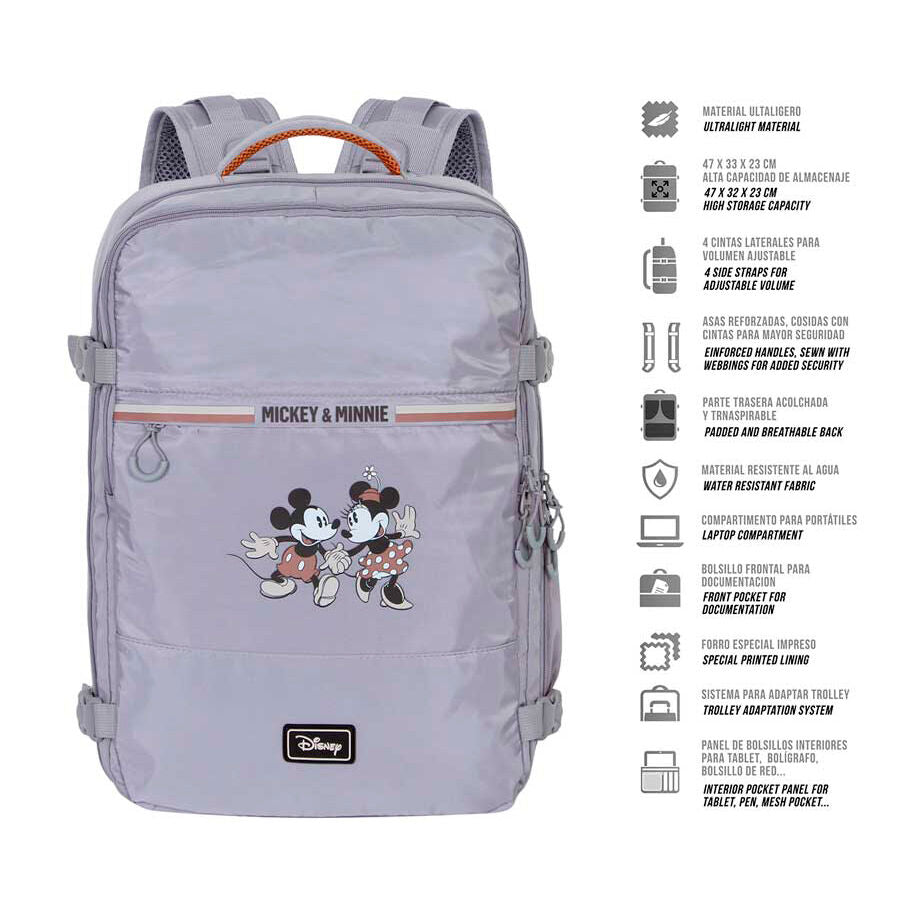 Imagen 2 - Mochila Minnie &#38; Mickey Disney 49Cm