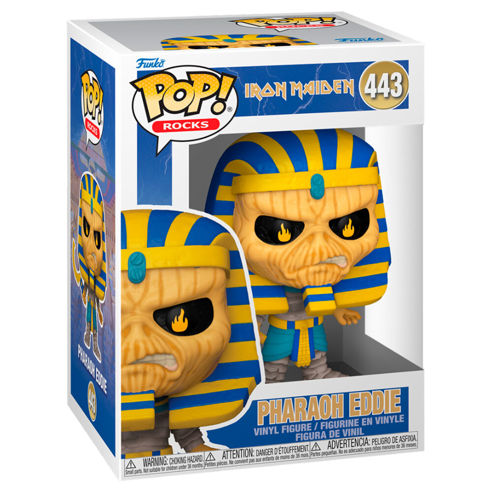 Imagen de Figura Pop Rocks Iron Maiden Pharoah Eddie parte de nuestra colección en Espadas y más, sitio oficial.