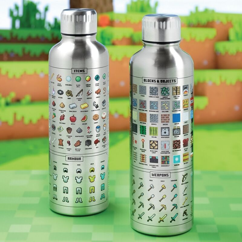 Imagen de Botella Acero Inoxidable Minecraft parte de nuestra colección en Espadas y más, sitio oficial.