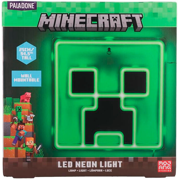 Imagen 2 - Lampara Pared Led Creeper Minecraft 25Cm