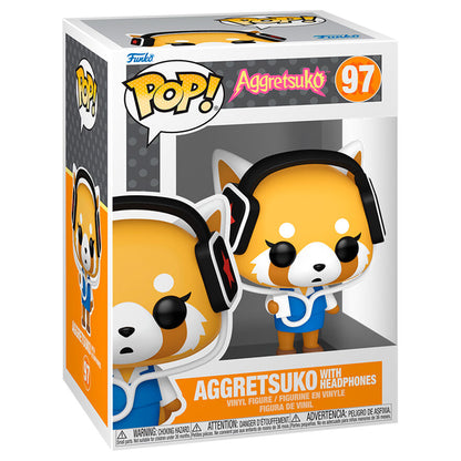 Imagen 1 - Figura Pop Aggretsuko - Aggretsuko With Headphones