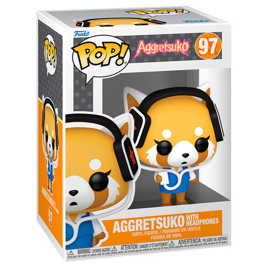 Imagen 1 - Figura Pop Aggretsuko - Aggretsuko With Headphones