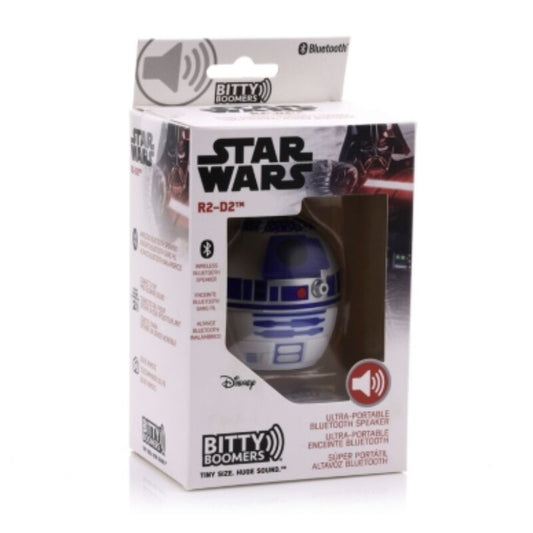Imagen de Mini Altavoz Bluetooth Bitty Boomers R2-d2 Star Wars parte de nuestra colección en Espadas y más, sitio oficial.