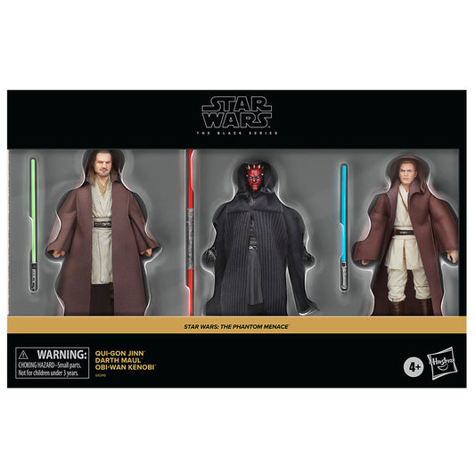 Imagen de Blister 3 Figuras Qui-go Jinn Darth Maul Obi-wan Kenobi La Amenaza Fantasma Star Wars 15Cm parte de nuestra colección en Espadas y más, sitio oficial.