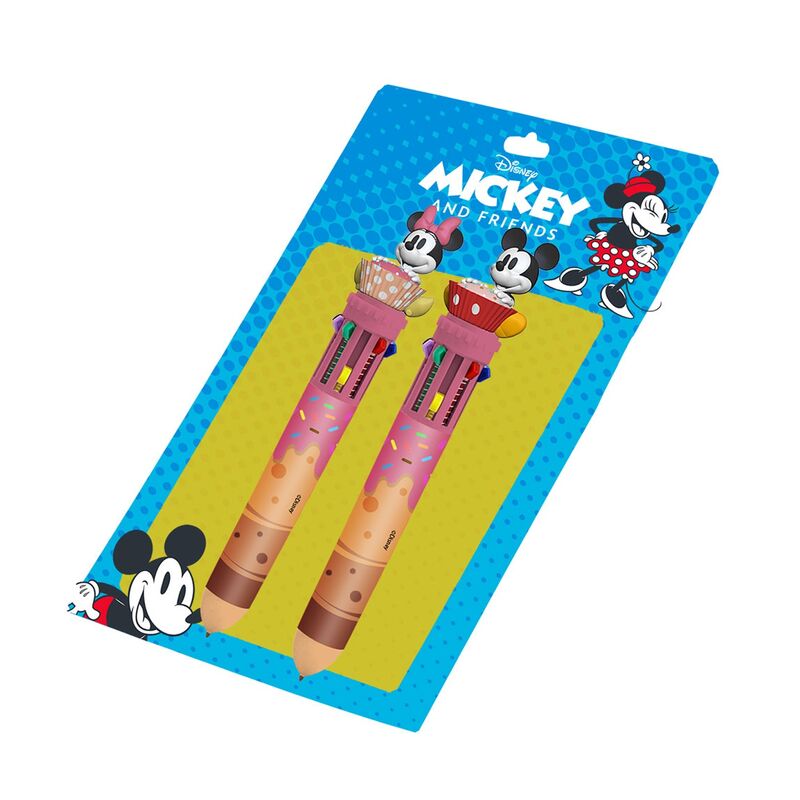 Imagen 1 - Blister 2 Boligrafos 10 Colores Mickey And Friends Disney