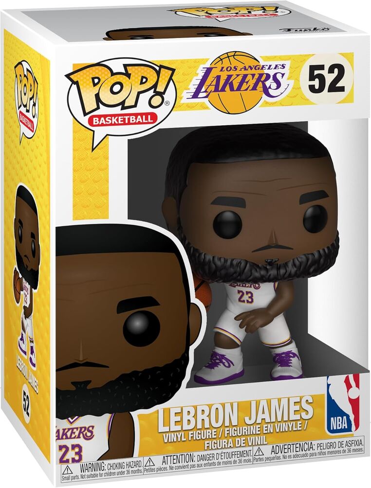 Imagen 3 de Figura Pop Nba Lakers Lebron James White Uniform