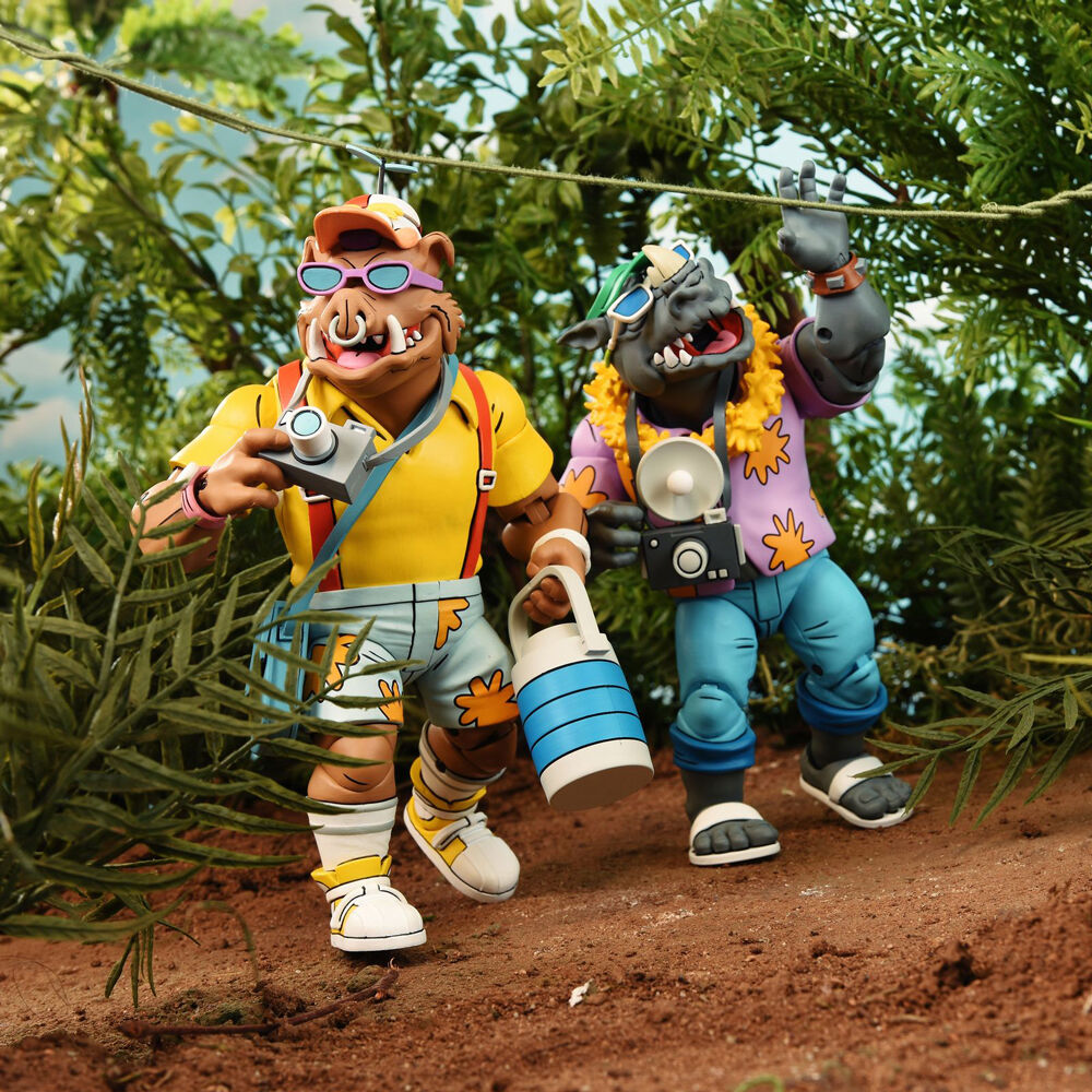 Imagen 3 - Blister 2 Figuras Vacation Bebop &#38; Rocksteady Teenage Mutant Ninja Tortugas Ninja 18Cm