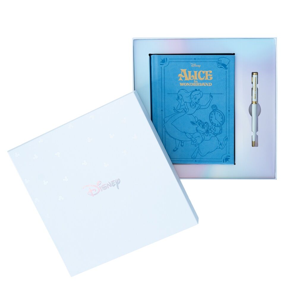 Imagen de Set Cuaderno A5 + Boligrafo Alicia En El Pais De Las Maravillas Disney parte de nuestra colección en Espadas y más, sitio oficial.