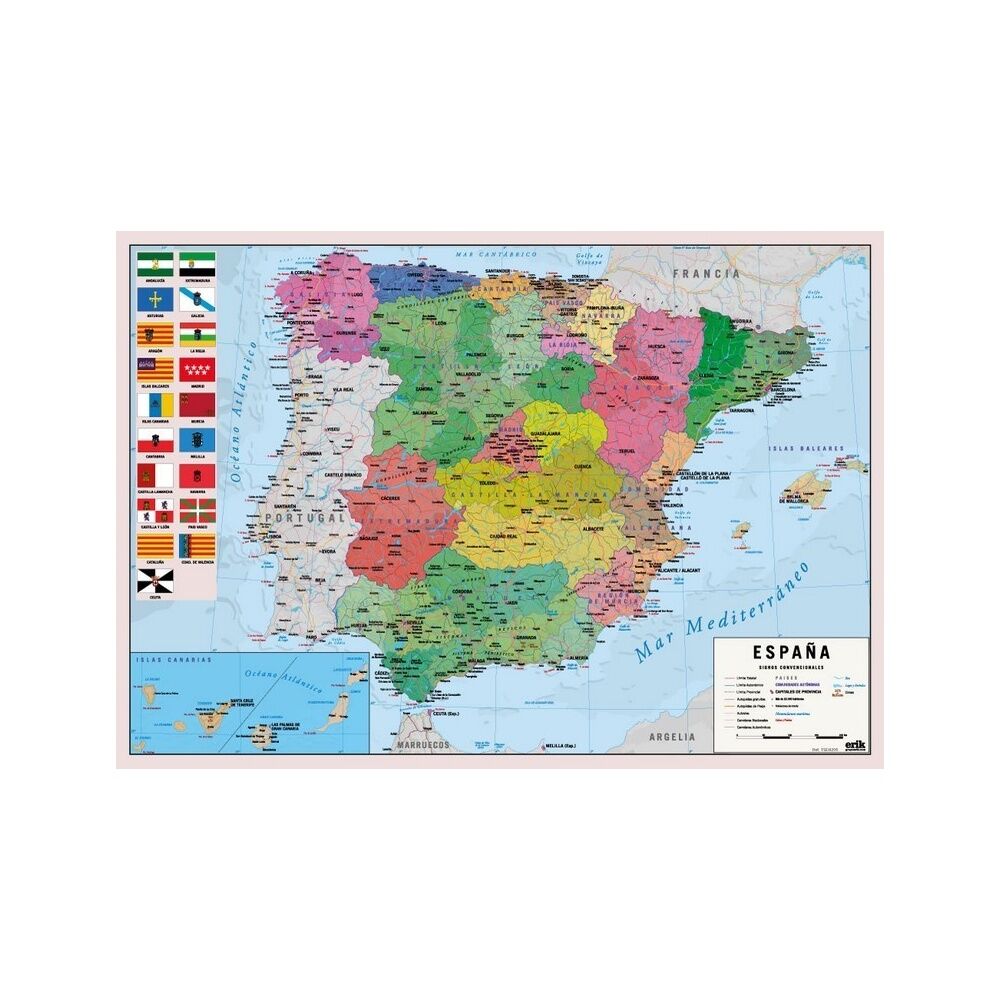 Imagen 1 - Vade Tapete Escritorio Mapa España Español