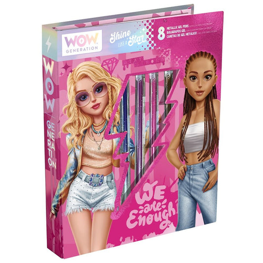 Imagen 1 de Cuaderno Para Colorear + 8 Boligrafos De Gel Metalicos Wow Generation