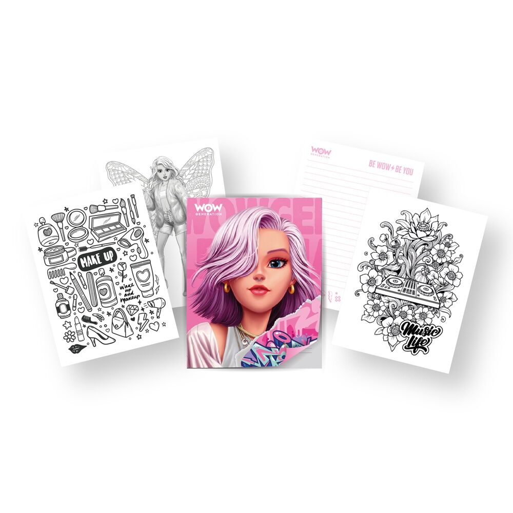 Imagen 3 de Cuaderno Para Colorear + 8 Boligrafos De Gel Metalicos Wow Generation
