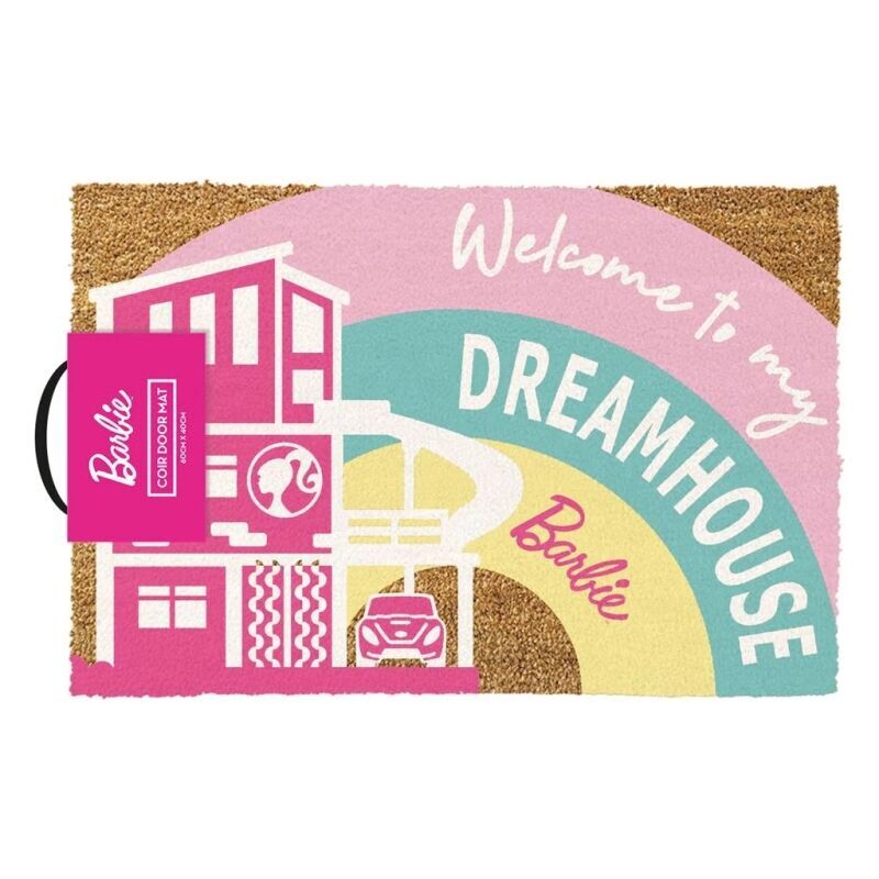 Imagen de Felpudo Welcome To My Dreamhouse Barbie parte de nuestra colección en Espadas y más, sitio oficial.