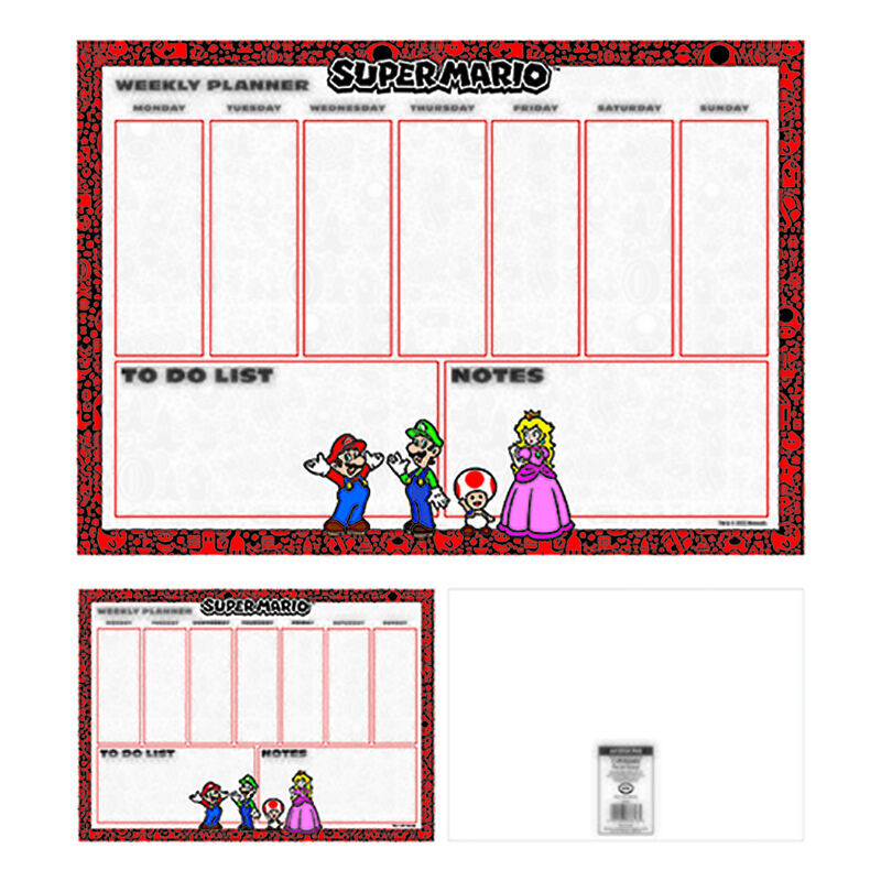 Imagen de Planificador Semanal A4 Super Mario Bros parte de nuestra colección en Espadas y más, sitio oficial.