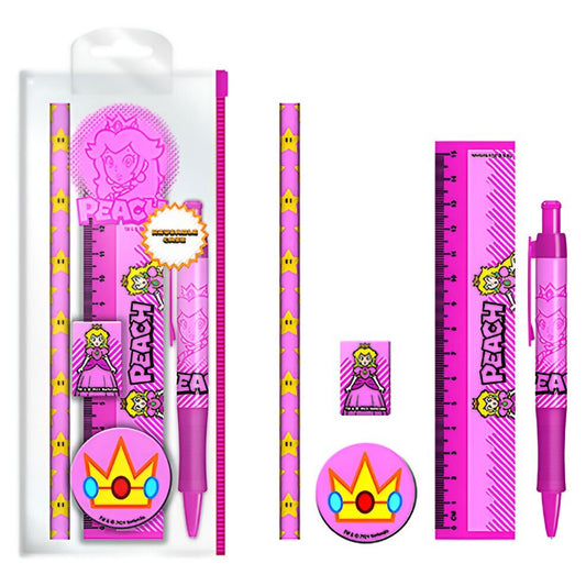 Imagen de Set Papeleria Peach Super Mario Bros parte de nuestra colección en Espadas y más, sitio oficial.
