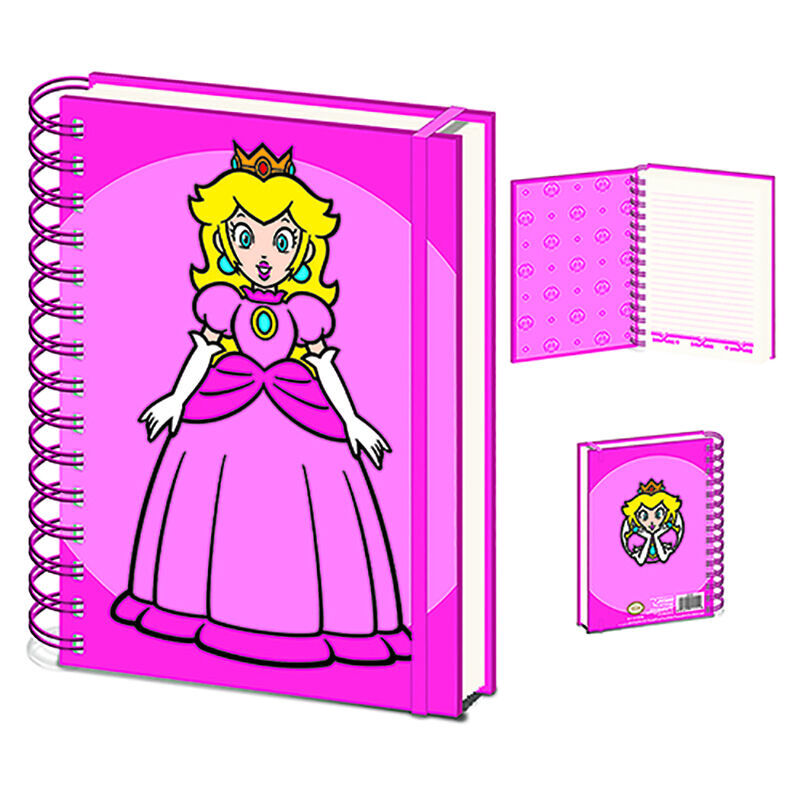Imagen de Cuaderno A5 Peach Super Mario Bros parte de nuestra colección en Espadas y más, sitio oficial.