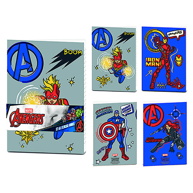 Imagen 1 - Set 2 Cuadernos Ejercicios A5 Los Vengadores Avengers Marvel