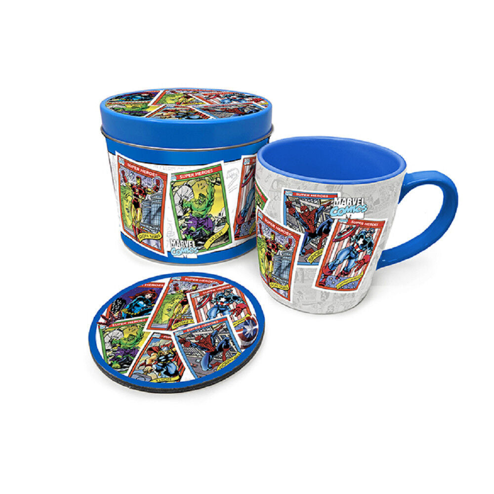 Imagen 1 - Lata Regalo Taza + Posavasos Marvel