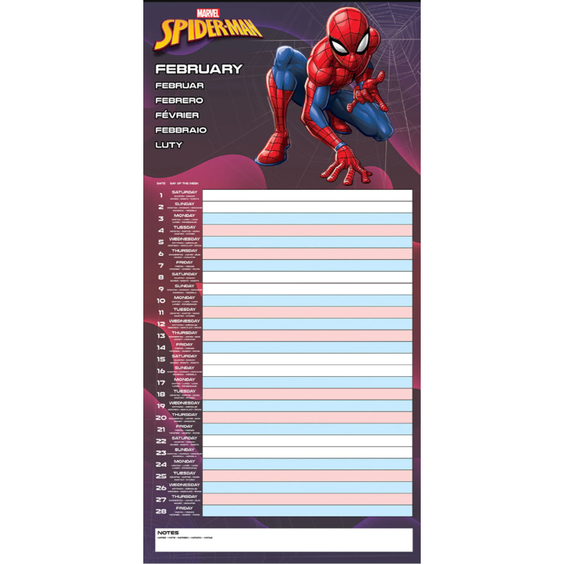 Imagen 1 - Calendario Planificador Familiar Spiderman Marvel
