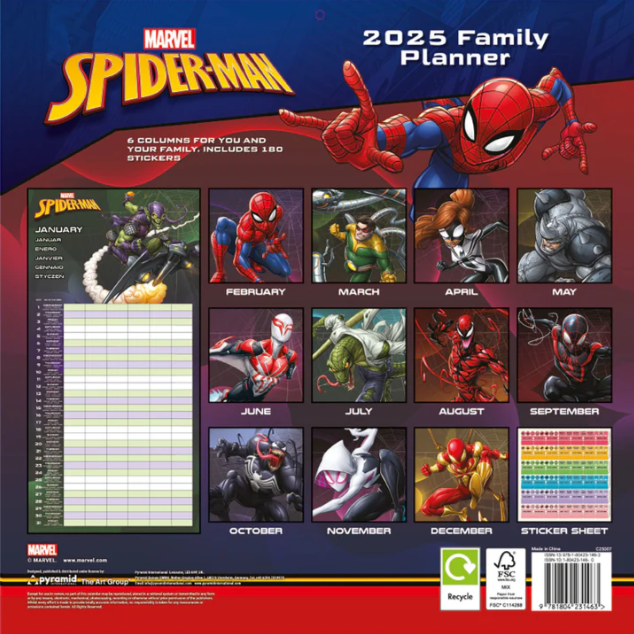 Imagen 2 - Calendario Planificador Familiar Spiderman Marvel