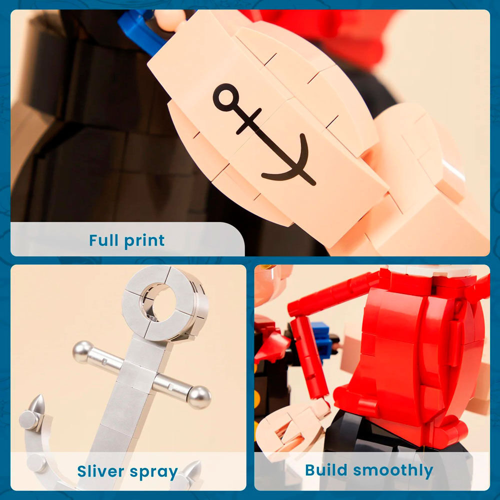 Imagen de Kit Construccion Popeye & Olivia Popeye 1500Pzs parte de nuestra colección en Espadas y más, sitio oficial.