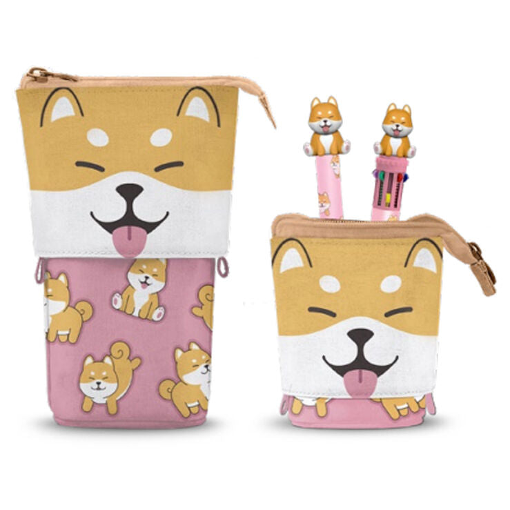 Imagen 1 - Portatodo Shiba + Boligrafo 10 Colores + Boligrafo Borrable Oh My Pop!