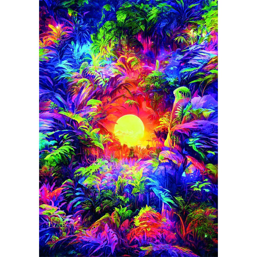 Imagen 2 - Puzzle Psychedelic Jungle Sunrise Color Boom 500Pzs