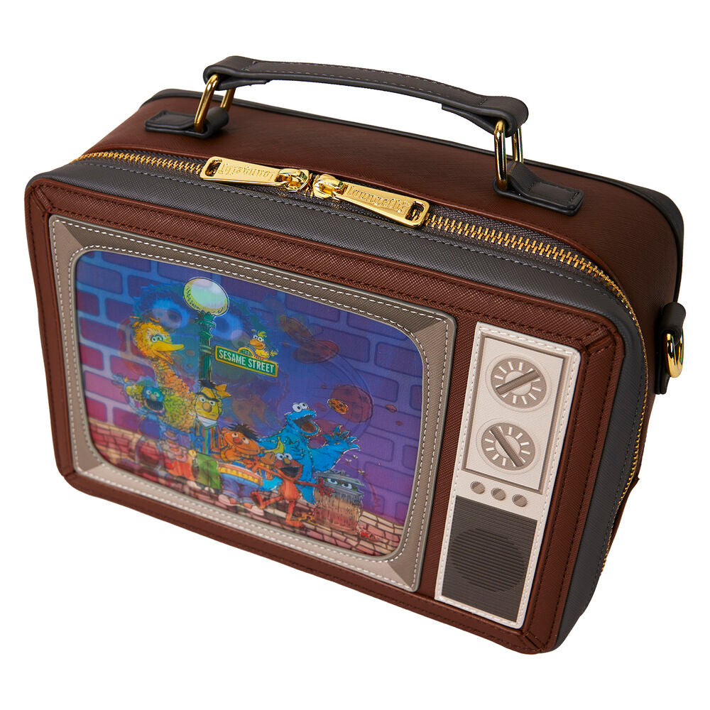 Imagen de Bolso Bandolera Lenticular Retro Tv Barrio Sesamo Loungefly parte de nuestra colección en Espadas y más, sitio oficial.