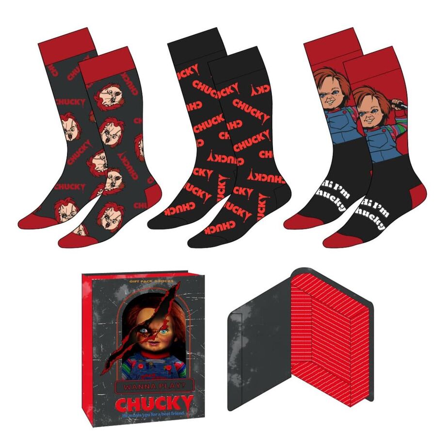 Imagen 1 - Set 3 Calcetines Chucky Adulto